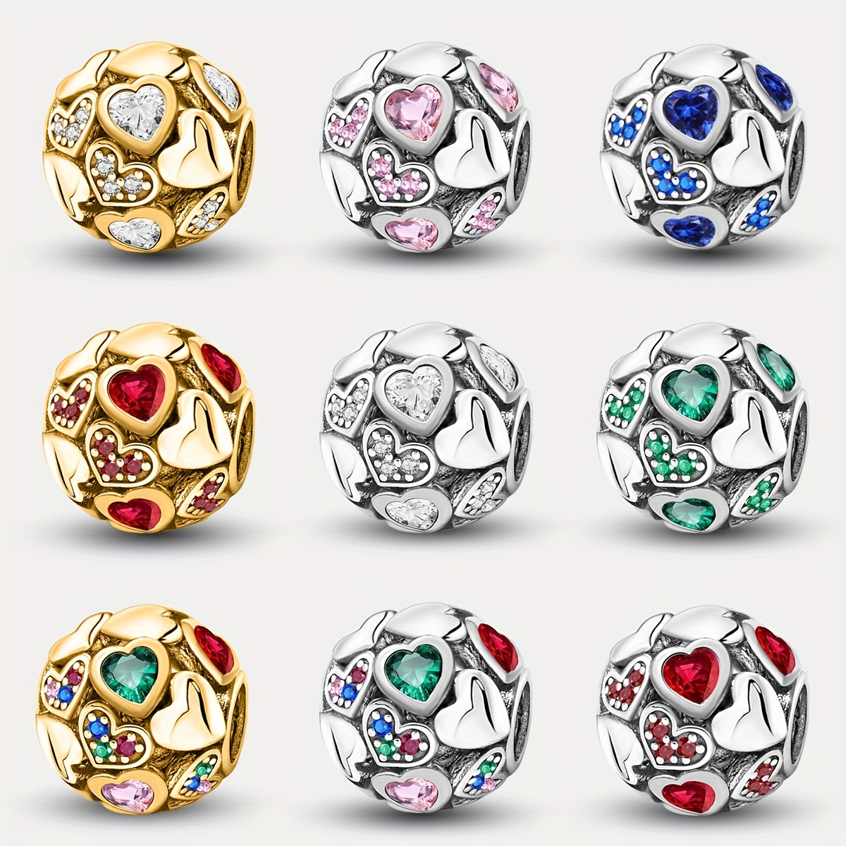 Heart Circle Beads DIY Bead for Bracelets & Bangles